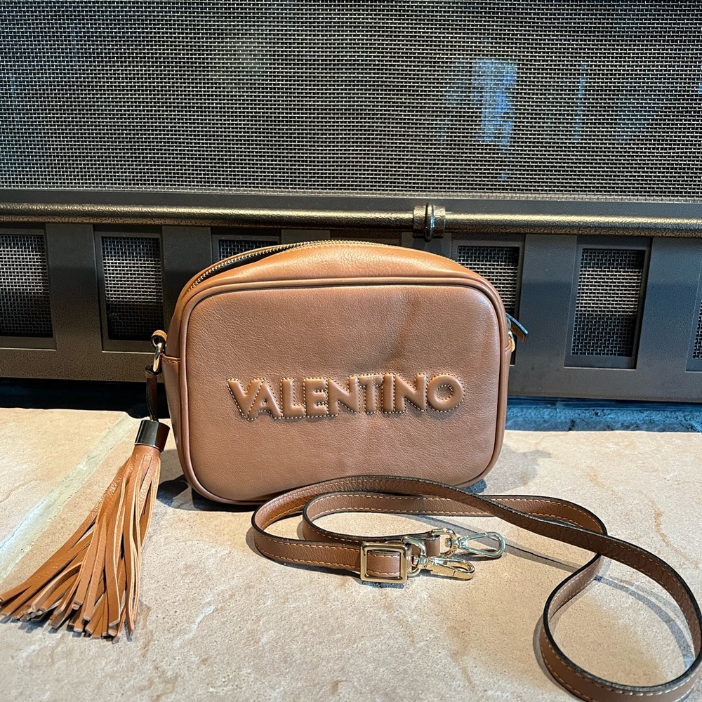 Mario Valentino Brown Leather Crossbody Bag with Tassel - Picture 5 of 5